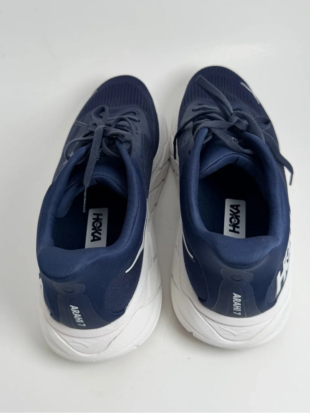 Hoka Men's Navy and White Clifton-style Cushioned Running Shoes
